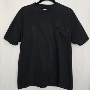 Vintage BEACH BLVD Black Pocket T Shirt Mens Medium Cotton USA Made Casual 90's